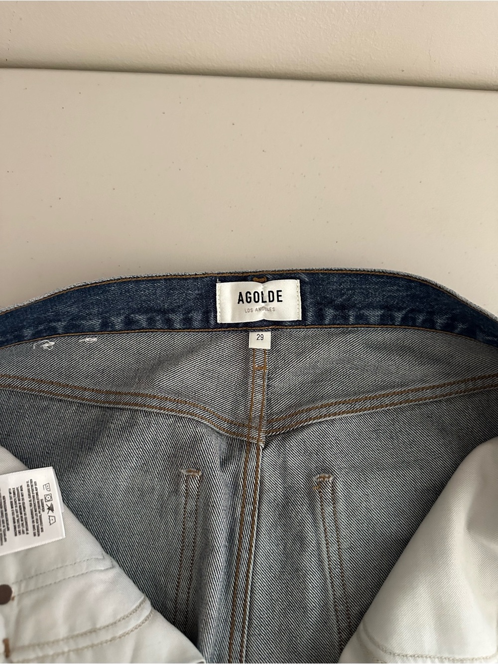 NWOT AGOLDE 90s Straight Jean Mid Rise Size 29 Dark Indigo Quiet Luxury Premium - Picture 6 of 12